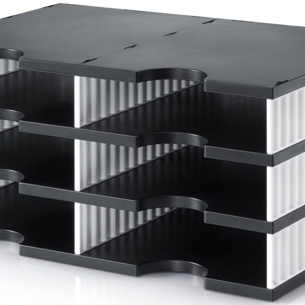 STYRO Ablagesystem styrodoc duo 268-0203.09 schwarz/weiss 6 Fächer