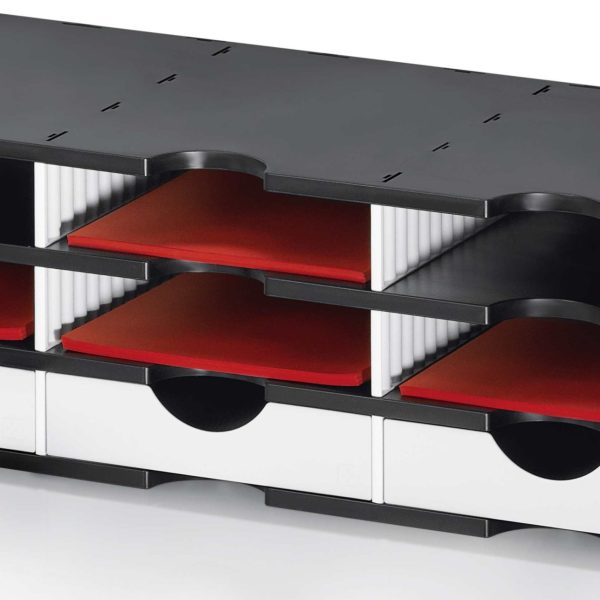 STYRO Ablagesystem styrodoc trio 268-0303.090 schwarz/weiss 6 F./3 Schubl.