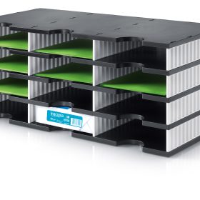 STYRO Ablagesystem styrodoc trio 268-0304.09 schwarz/weiss 12 Fächer