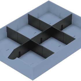 STYRO Systemschublade styrodoc 268-405.36 taubenblau/schwarz 6-teilig