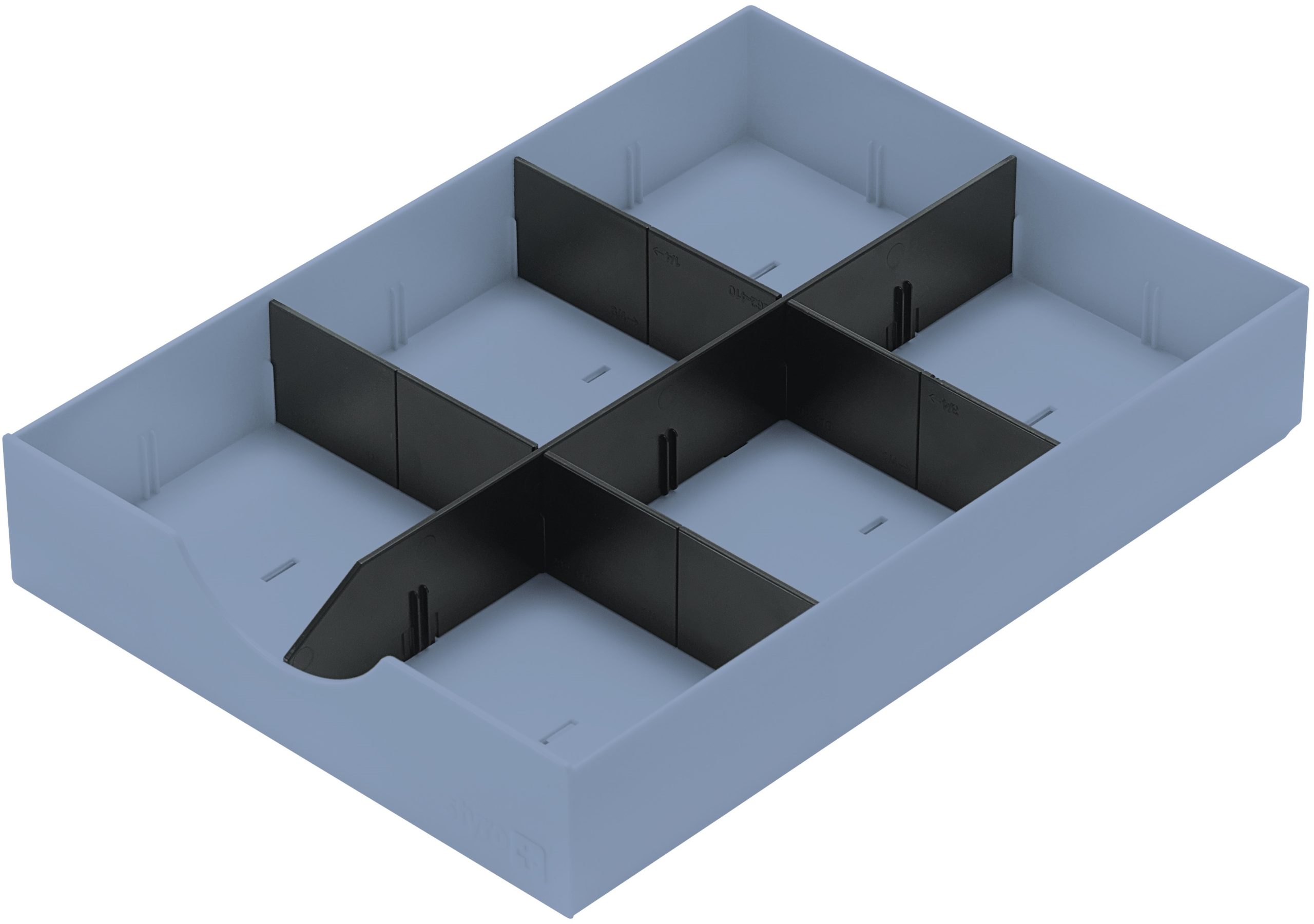 STYRO-268-405.36-7612176081399 STYRO Systemschublade styrodoc 268-405.36 taubenblau/schwarz 6-teilig – Hochwertig & günstig bei ShopDeca