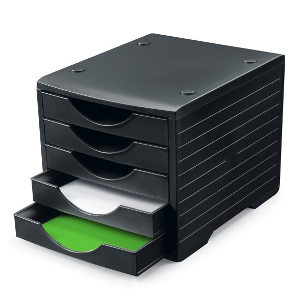 STYRO Schubladenbox styrogreenbox 275-8420.991 schwarz/schwarz 5 Fächer