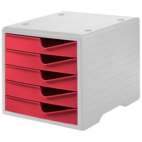 STYRO Styroswingbox 275-8430.228 grau/cranberry 5 Schubladen