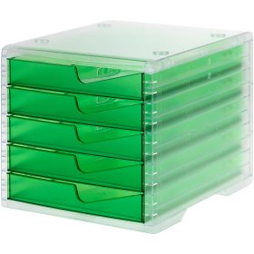 STYRO Styroswingbox light 275-8430.251 transp./gecko 5 Schubladen