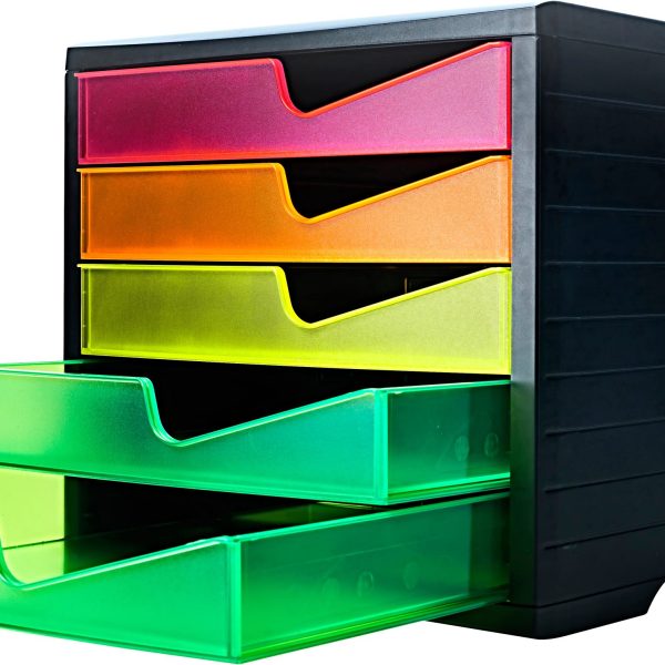 STYRO Styroswingbox neonline 275-8430.269 schwarz/multic. 5 Schubladen