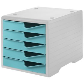 STYRO Styroswingbox 275-8430.528 grau/aqua 5 Schubladen