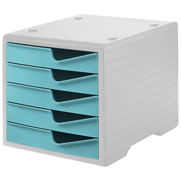 STYRO Styroswingbox 275-8430.528 grau/aqua 5 Schubladen