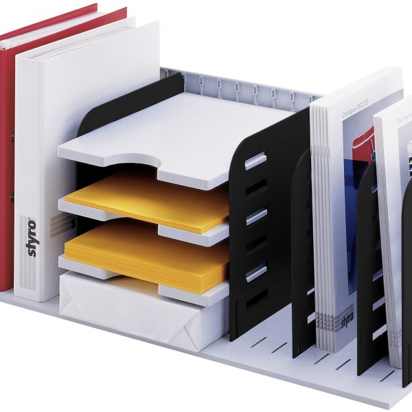 STYRO Ablagesystem styrorac 282-03407.98 schwarz/grau 8 Wände./3 Tab.