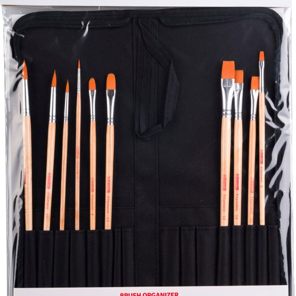 TALENS Öl- und Acrylpinselset 9099230M mit Organizer 10 Stück