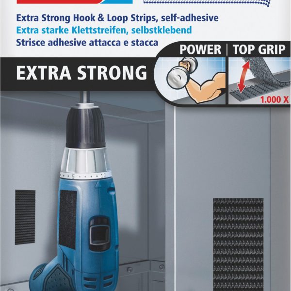 TESA Klettstreifen On&Off 5x10cm 552280000 schwarz 2 Stück