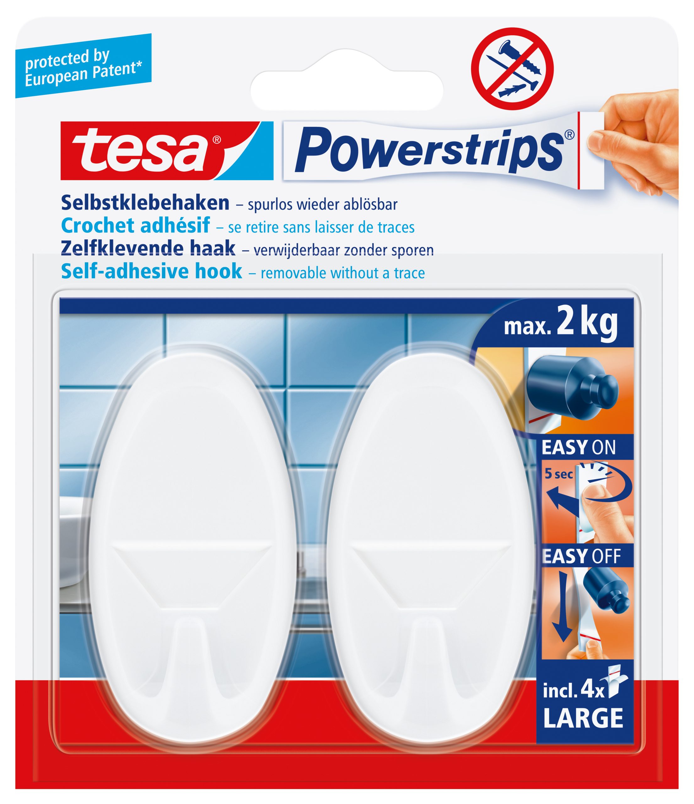58013-00049-01
4042448104052
tesa Powerstrips® hooks Large oval white TESA Powerstrips Haken 580130004 weiss, 2 Stück – Hochwertig & günstig bei ShopDeca
