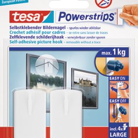 TESA Powerstrips Bilder-Nagel 580310002 weiss, Kapazität 1kg 2 Stück