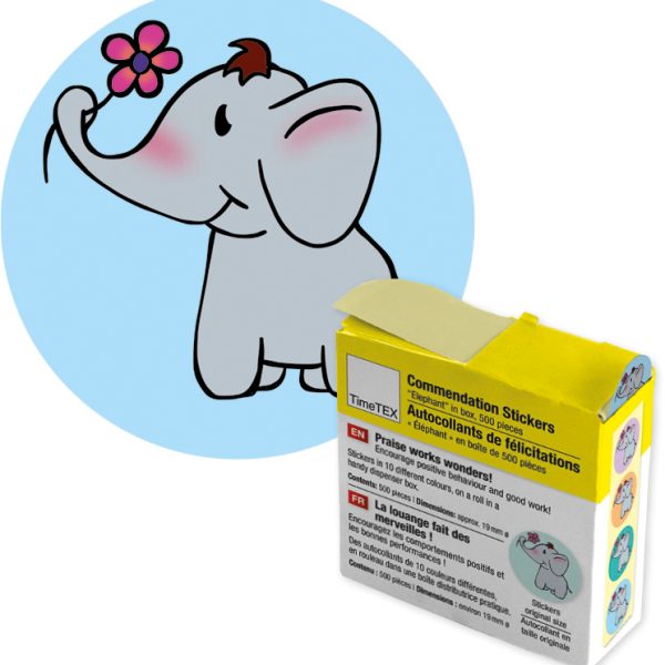 TIMETEX Belobigungs-Aufkleber 62654 Elefant 500 Stück