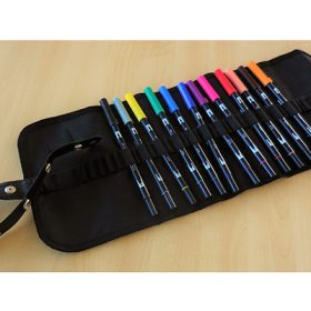 TOMBOW Fasermaler Rolltasche ABT12P1RS 12 Stück, Grundtöne