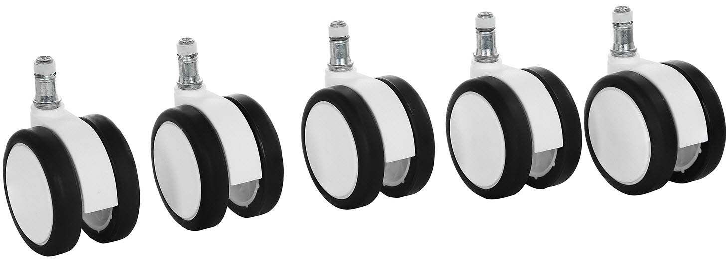 TOPSTAR-6990W-4014296952444 TOPSTAR Hartbodenrollen 6990W 5 Stück, weiss – Bild 1