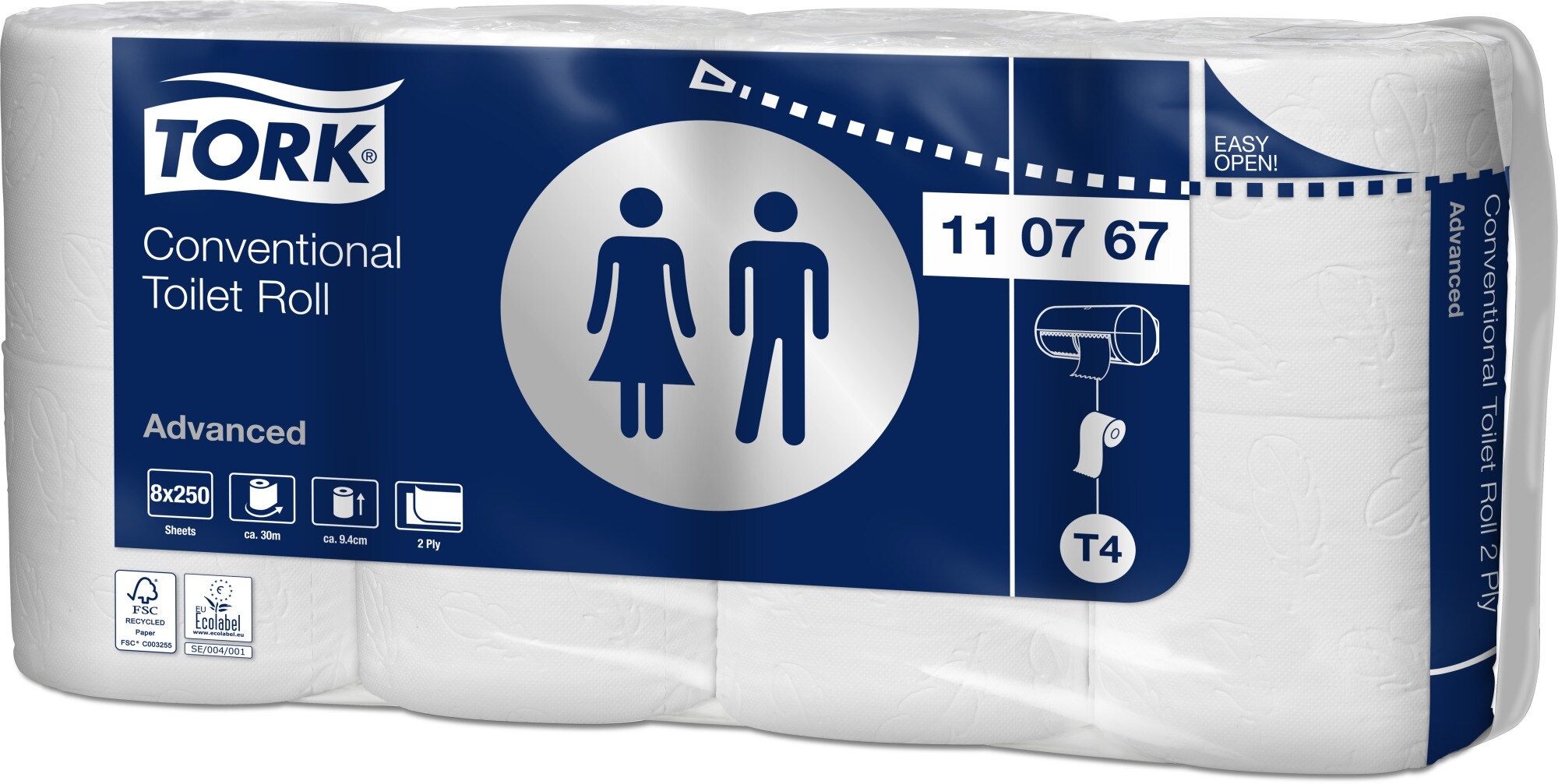 TORK-110767-7322540861310 TORK Toilettenpapier Advanced T4 110767 250 Blatt, 2-lagig 8 Stück – Hochwertig & günstig bei ShopDeca