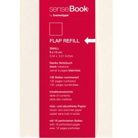 TRANSOTYPE senseBook FLAP REFILL A6 75510601 liniert, S, 135 Seiten beige