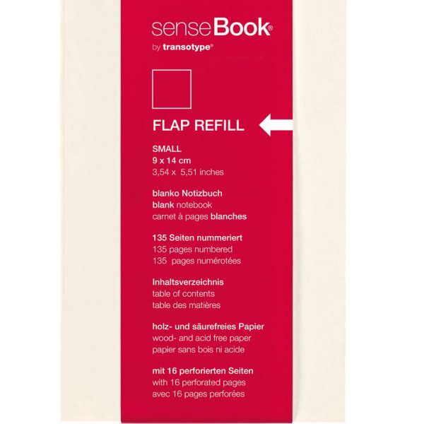 TRANSOTYPE senseBook FLAP REFILL A6 75510601 liniert, S, 135 Seiten beige