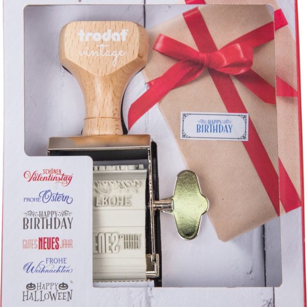 TRODAT Vintage Stempel 158077 Besondere Anlässe, 3-farbig