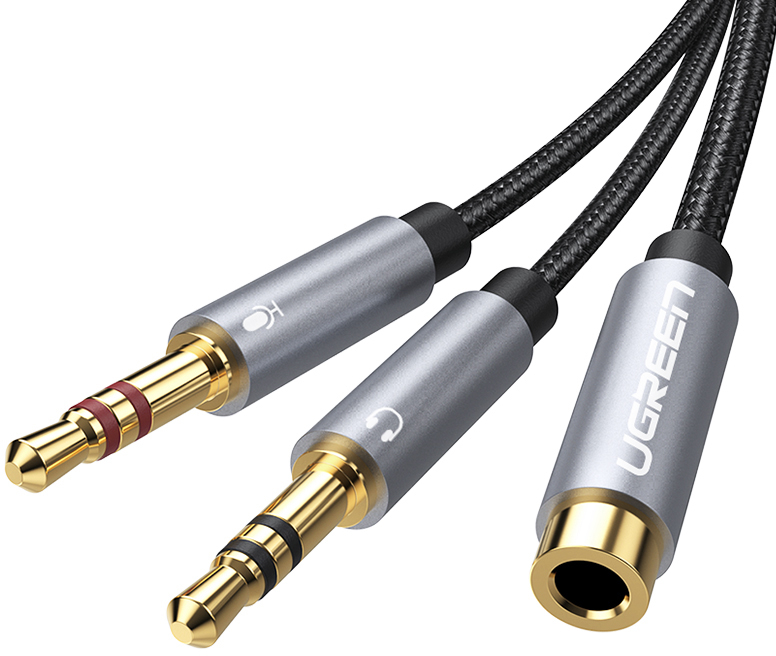 UGREEN-20899-6957303828999 UGREEN Audio Cable 3.5mm Fem./2 Male 20899 aluminum Case, Black – Hochwertig & günstig bei ShopDeca