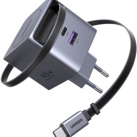 UGREEN Fast Charger 2-Port 45W GaN 65822 Retractable Cable