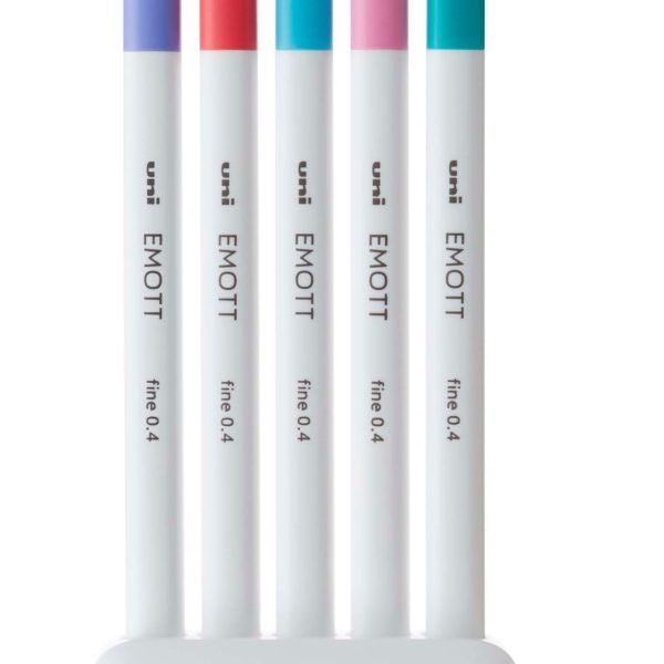 UNI-BALL Fineliner Emott 0.4mm PEM-SY_5C_NO.5 candy pop 5 Stück