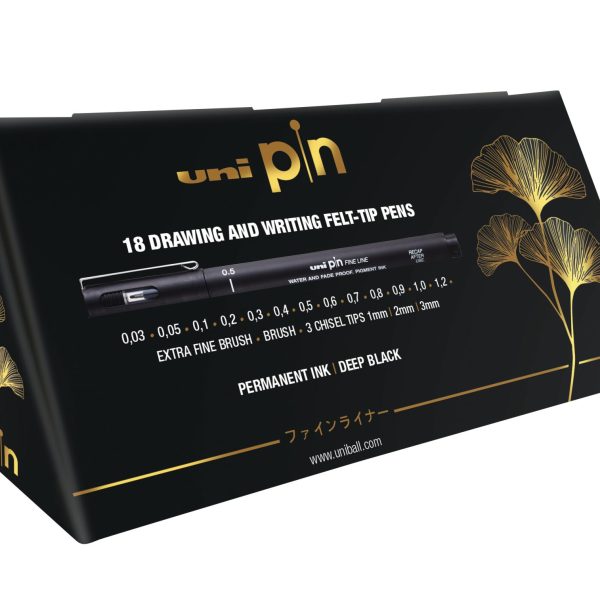 UNI-BALL Fineliner PIN PIN200.18P schwarz 18 Stück