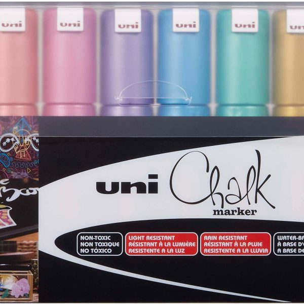UNI-BALL Chalk Marker 8mm PWE-8K METALLIC 8C 8 Stück ass.