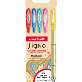 UNI-BALL Gelroller Signo Sparkling 1mm UM-120SP 5P 5 Farben