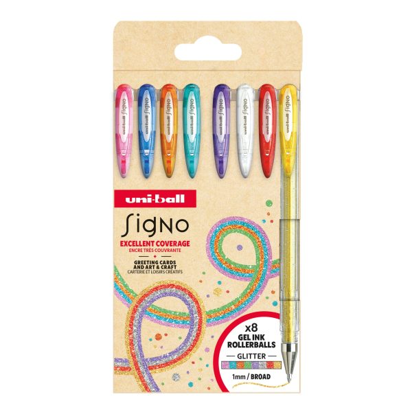 UNI-BALL Gelroller Signo Sparkling 1mm UM-120SP 8P 8 Farben