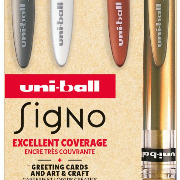 UNI-BALL Gelroller Signo Broad 1mm UM-153 4PNO1 4 Farben, Set NO1