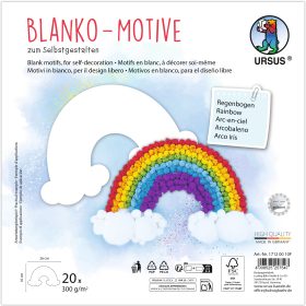 URSUS Blanko Motive 23x23cm 17120010F Regenbogen 20 Blatt