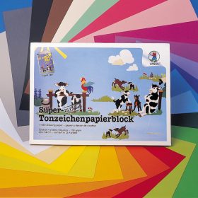 URSUS Bastel-Zeichenpapier 24×34cm 2200000 130g, farbig ass. 50 Blatt