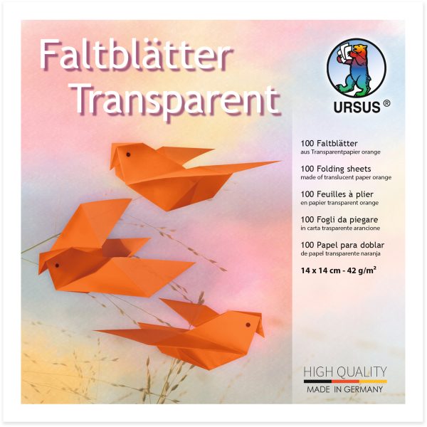 URSUS Faltblätter Origami 14x14cm 2536141 orange 100 Blatt