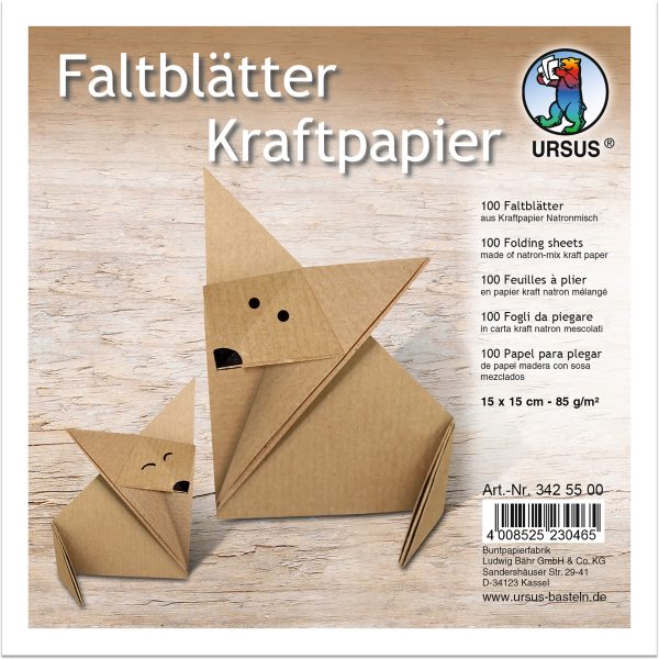 URSUS Faltblätter 15x15cm 3425500 Kraftpapier 100 Blatt