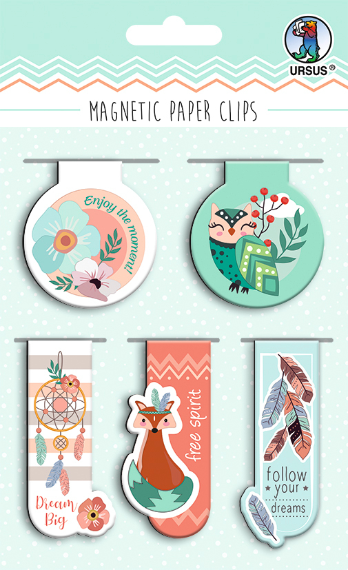 Backingcard_Magnetic_Paper_Clips.indd URSUS Magnetic Paper Clips Dream 43000001 4.5-6.5cm 5 Stück – Hochwertig & günstig bei ShopDeca
