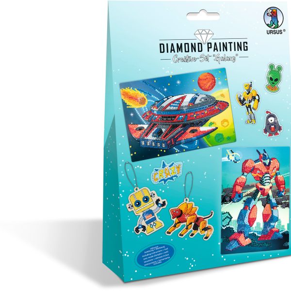 URSUS Diamond Sticker Galaxy 43510004 2 Karten, 2 Anhänger