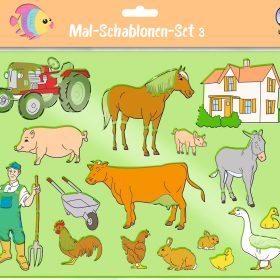 URSUS Schablonen Set 3 Tiere 44100003 26.8x18.9x0.2cm 6 Stück