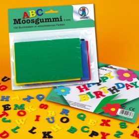 URSUS Moosgummi Buchstaben A-Z 8460099 5 Farben ass. 130 Stück