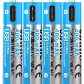VINNIC USB Rech. Batt. AAA Type-C VPRB-UC3A-4PC 400mAh,Case,4pcs.