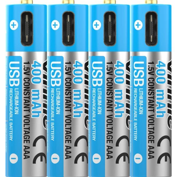 VINNIC USB Rech. Batt. AAA Type-C VPRB-UC3A-4PC 400mAh,Case,4pcs.