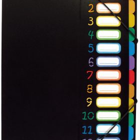 VIQUEL Pultmappe A4 118967 A4 1-12 schwarz/bunt