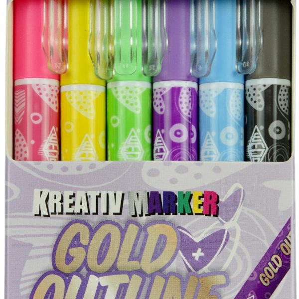 WEDO Marker Gold + Outliner 1-2mm 252700699 Set 6 Stück
