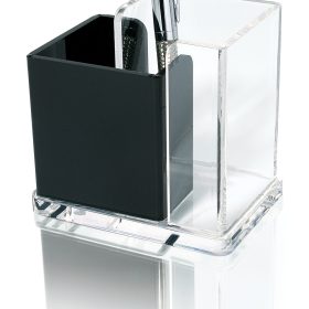 WEDO Stifteköcher EXKLUSIV 606001 12x8.5x10cm Acryl schw./tran.