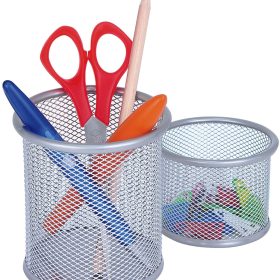 WEDO Stifteköcher OFFICE 65454 2er-Set Metall silber