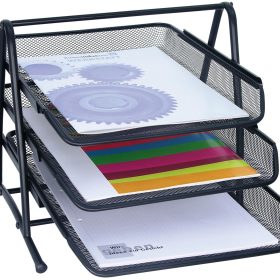 WEDO Briefablage OFFICE Metall 65801 3 Fächer 35x27x30cm schwarz