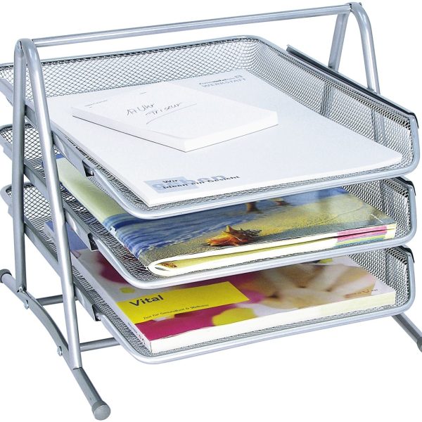 WEDO Briefablage OFFICE Metall 65854 3 Fächer 35x27x30cm silber