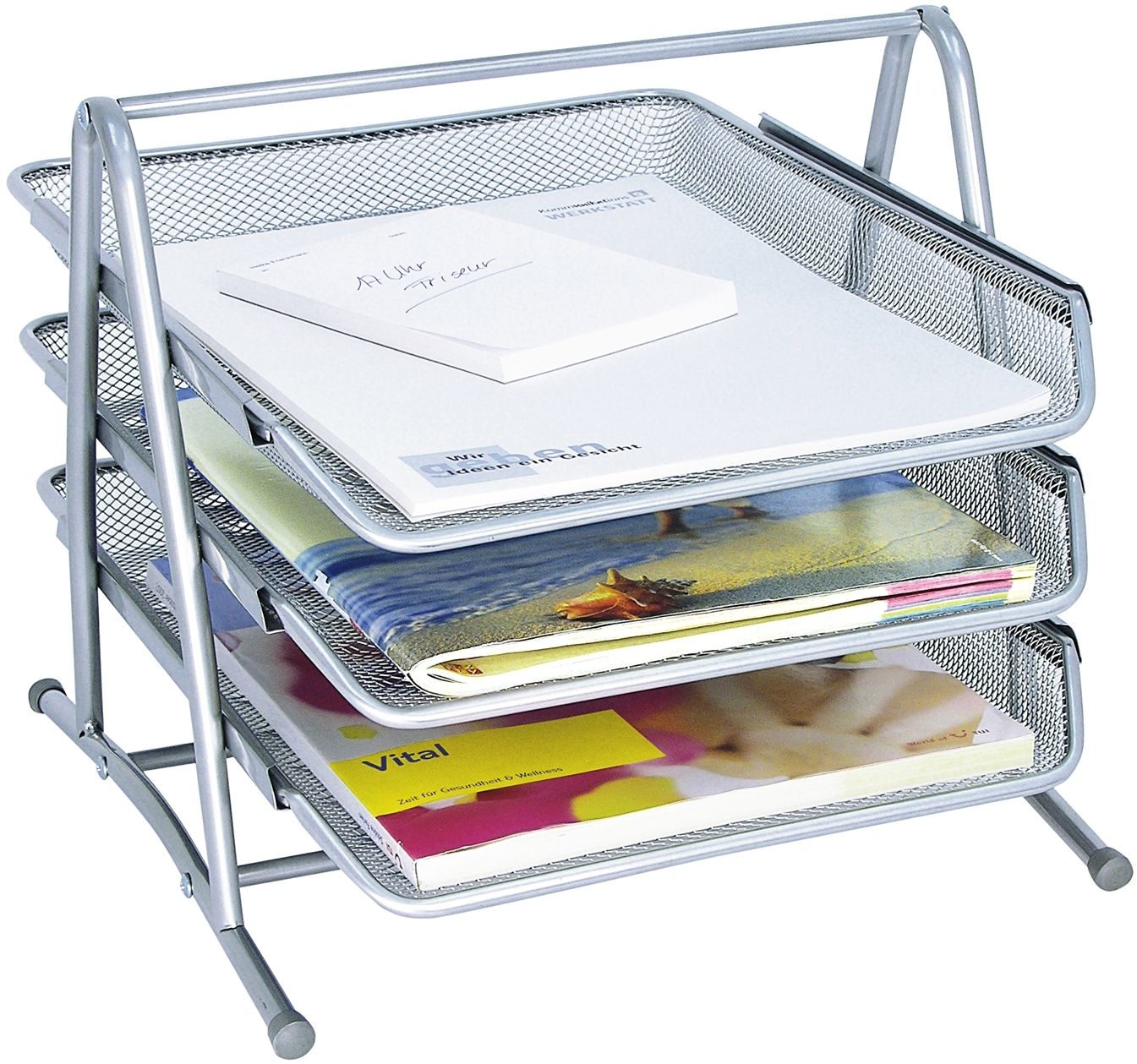 WEDO-65854-4003801792828 WEDO Briefablage OFFICE Metall 65854 3 Fächer 35x27x30cm silber – Hochwertig & günstig bei ShopDeca
