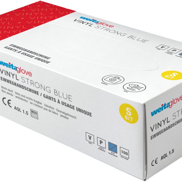 WEITA Einweghandschuhe Vinyl S 241001 Strong, blau 100 Stück