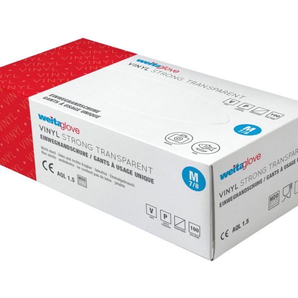 WEITA Einweghandschuhe Vinyl Gr. M 270311 Strong, transparent 100 Stück